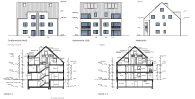 Baugrundstück mit Baugenehmigung || Doppelhaus || Ruhige Feldrandlage - Schnitte